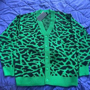 Air Jordan Flight Heritage Cardigan Size M RETAIL $150 Green Elephant Print